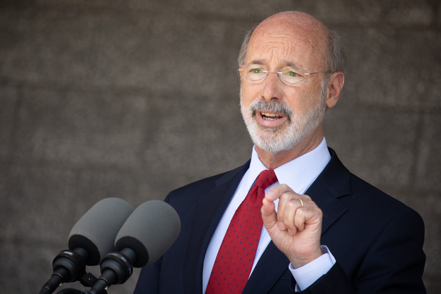 Pennsylvania Governor Tom Wolf speaking with the press.  Governor Tom Wolf visited the child care center at PSECU headquarters in Harrisburg today to announce $53 million in additional financial support for child care providers that have suffered during COVID-19.  Harrisburg, PA  July 6, 2020..<br><a href="https://filesource.amperwave.net/commonwealthofpa/photo/18143_gov_cares_dz_02.jpg" target="_blank">⇣ Download Photo</a>