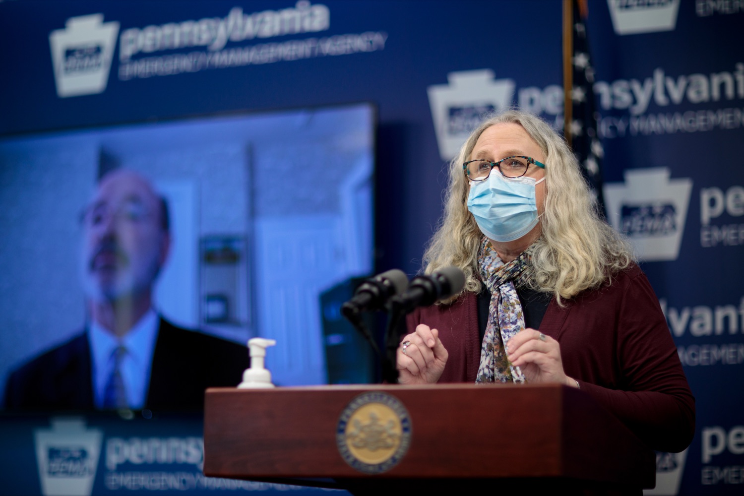 Pennsylvania Department of Health Secretary Dr. Rachel Levine speaks during a press conference inside PEMA headquarters on Wednesday, Dec. 30, 2020.<br><a href="https://filesource.amperwave.net/commonwealthofpa/photo/18455_GOV_Covid_Update_NK_001.jpg" target="_blank">⇣ Download Photo</a>