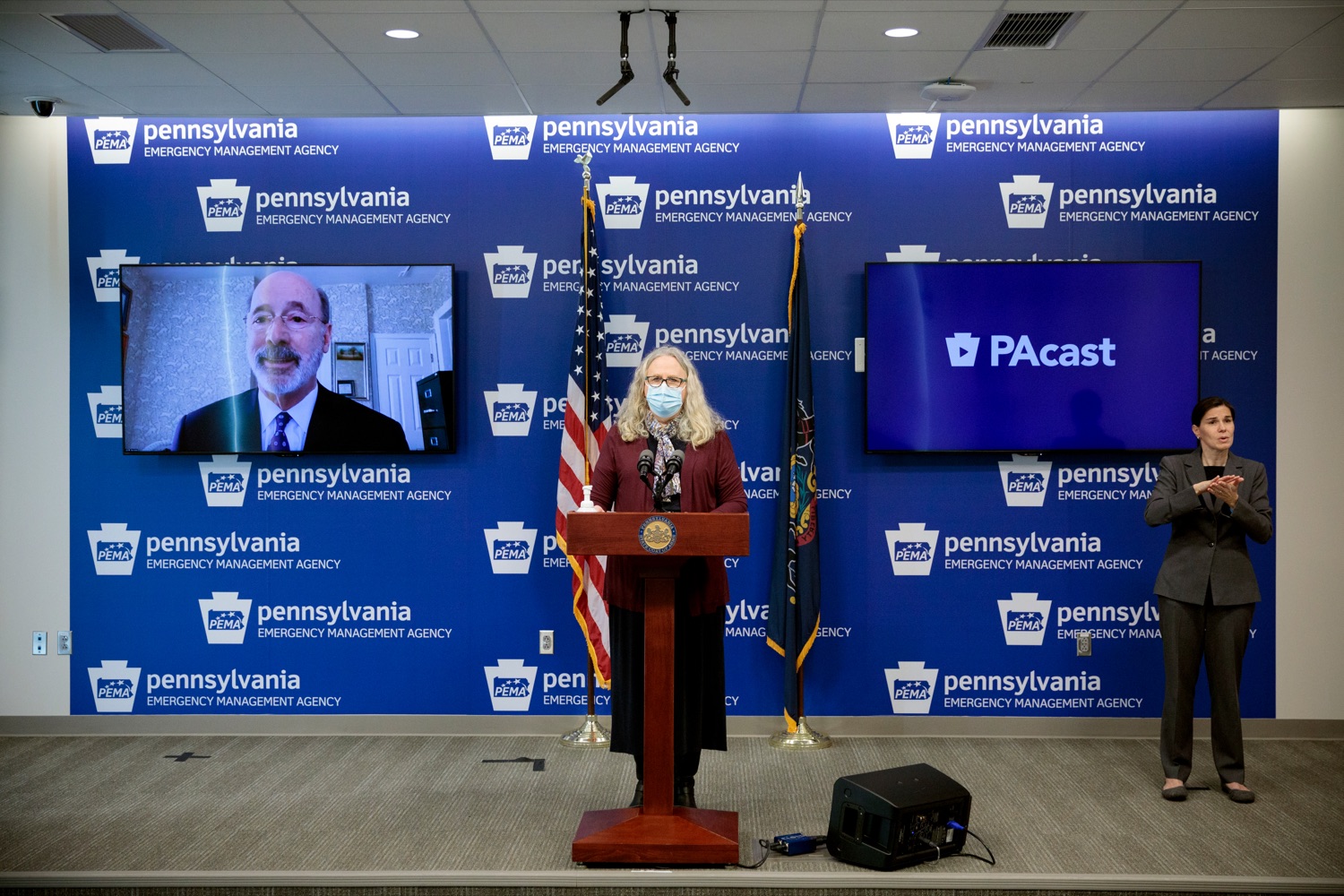 Pennsylvania Department of Health Secretary Dr. Rachel Levine speaks during a press conference inside PEMA headquarters on Wednesday, Dec. 30, 2020.<br><a href="https://filesource.amperwave.net/commonwealthofpa/photo/18455_GOV_Covid_Update_NK_003.jpg" target="_blank">⇣ Download Photo</a>