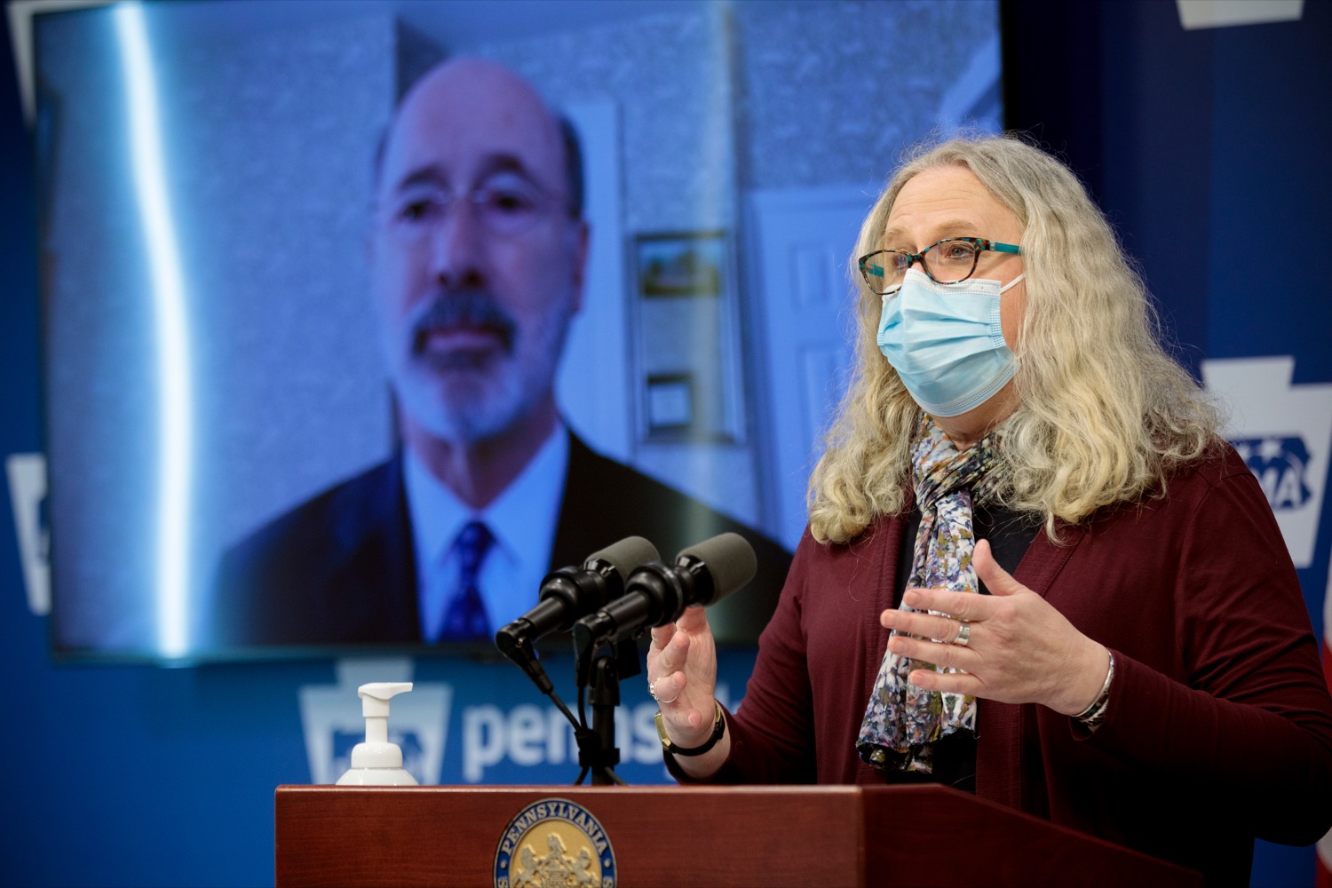 Pennsylvania Department of Health Secretary Dr. Rachel Levine speaks during a press conference inside PEMA headquarters on Wednesday, Dec. 30, 2020.<br><a href="https://filesource.amperwave.net/commonwealthofpa/photo/18455_GOV_Covid_Update_NK_005.jpg" target="_blank">⇣ Download Photo</a>