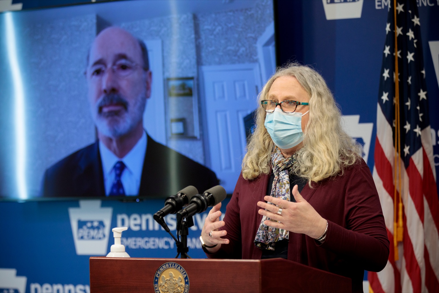 Pennsylvania Department of Health Secretary Dr. Rachel Levine speaks during a press conference inside PEMA headquarters on Wednesday, Dec. 30, 2020.<br><a href="https://filesource.amperwave.net/commonwealthofpa/photo/18455_GOV_Covid_Update_NK_008.jpg" target="_blank">⇣ Download Photo</a>