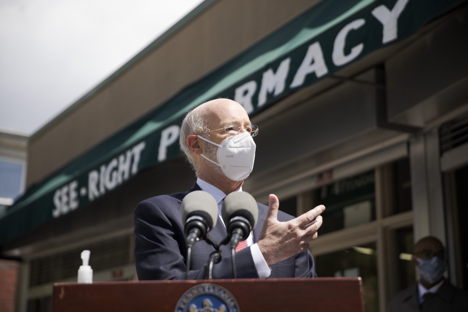 Pennsylvania Governor Tom Wolf speaking with the press.  Governor Tom Wolf today visited See-Right Pharmacy in Harrisburg to learn more about how the local, neighborhood pharmacy is vaccinating community members and to talk about COVID-19 vaccine hesitancy in Pennsylvania. Harrisburg, PA  April 22, 2021<br><a href="https://filesource.amperwave.net/commonwealthofpa/photo/18704_gov_seeRight_dz_008.jpg" target="_blank">⇣ Download Photo</a>