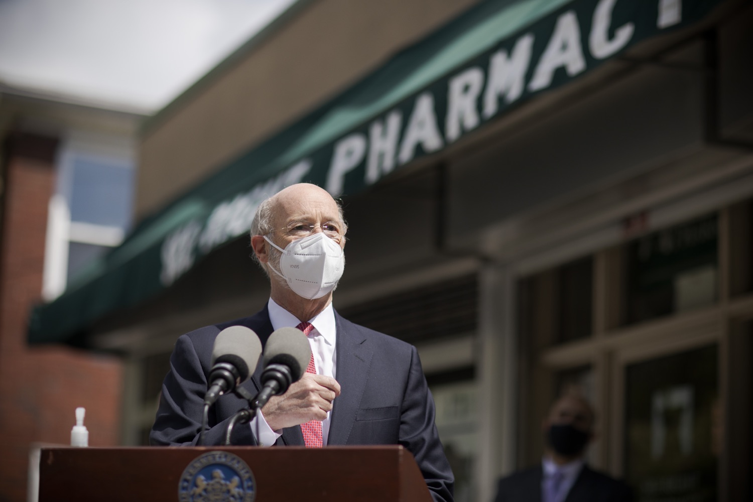 Pennsylvania Governor Tom Wolf speaking with the press.  Governor Tom Wolf today visited See-Right Pharmacy in Harrisburg to learn more about how the local, neighborhood pharmacy is vaccinating community members and to talk about COVID-19 vaccine hesitancy in Pennsylvania. Harrisburg, PA  April 22, 2021<br><a href="https://filesource.amperwave.net/commonwealthofpa/photo/18704_gov_seeRight_dz_018.jpg" target="_blank">⇣ Download Photo</a>