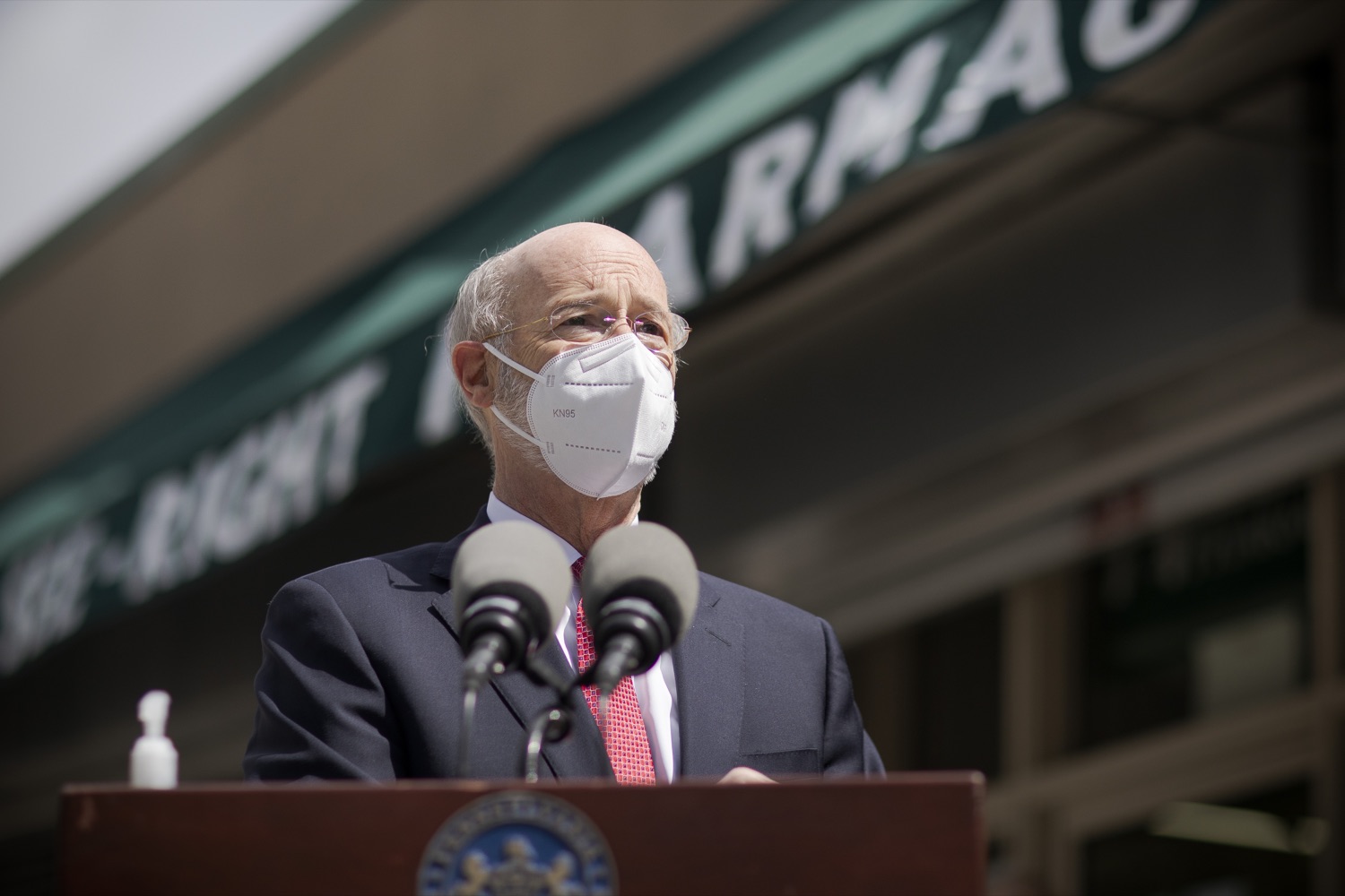 Pennsylvania Governor Tom Wolf speaking with the press.  Governor Tom Wolf today visited See-Right Pharmacy in Harrisburg to learn more about how the local, neighborhood pharmacy is vaccinating community members and to talk about COVID-19 vaccine hesitancy in Pennsylvania. Harrisburg, PA  April 22, 2021<br><a href="https://filesource.amperwave.net/commonwealthofpa/photo/18704_gov_seeRight_dz_019.jpg" target="_blank">⇣ Download Photo</a>