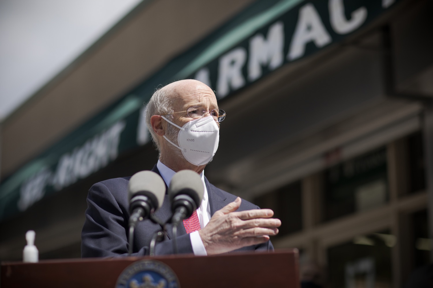 Pennsylvania Governor Tom Wolf speaking with the press.  Governor Tom Wolf today visited See-Right Pharmacy in Harrisburg to learn more about how the local, neighborhood pharmacy is vaccinating community members and to talk about COVID-19 vaccine hesitancy in Pennsylvania. Harrisburg, PA  April 22, 2021<br><a href="https://filesource.amperwave.net/commonwealthofpa/photo/18704_gov_seeRight_dz_020.jpg" target="_blank">⇣ Download Photo</a>