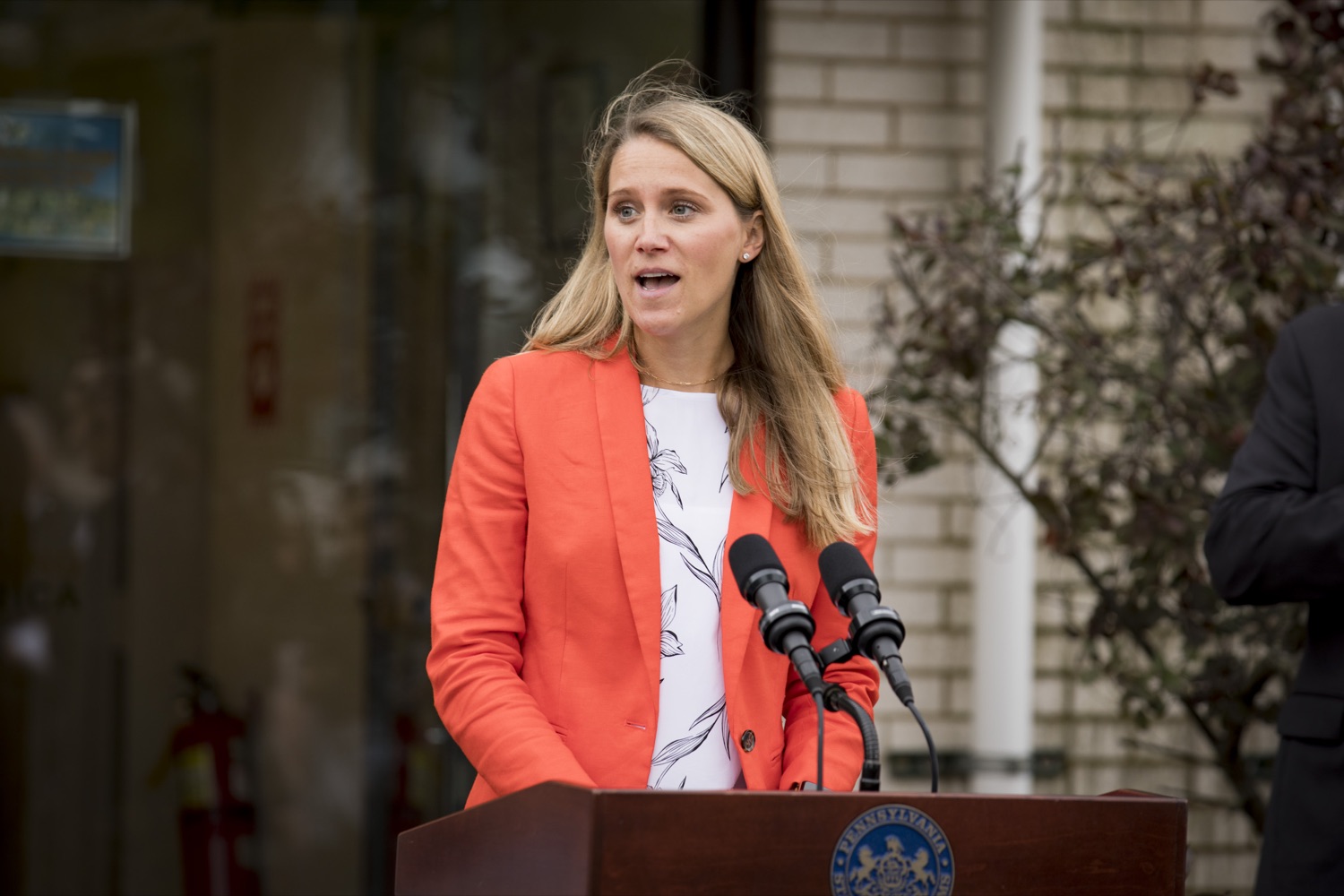 Director of Government & Nonprofit for DoorDash Drive Brittany Graunke discusses the partnership to deliver meals to seniors in need, in Delmont, PA on September 23, 2021.<br><a href="https://filesource.amperwave.net/commonwealthofpa/photo/19091_ag_doordash_cz_17.jpg" target="_blank">⇣ Download Photo</a>