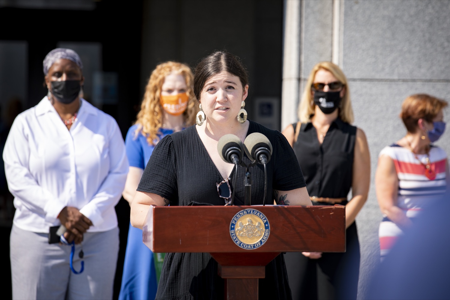 Jennifer Wilburne, Chief of Staff for First Lady Frances Wolf, discusses the importance of recognizing Hunger Action Month, in Harrisburg, PA on September 15, 2021.<br><a href="https://filesource.amperwave.net/commonwealthofpa/photo/19104_dhs_hungerAction_cz_16.JPG" target="_blank">⇣ Download Photo</a>