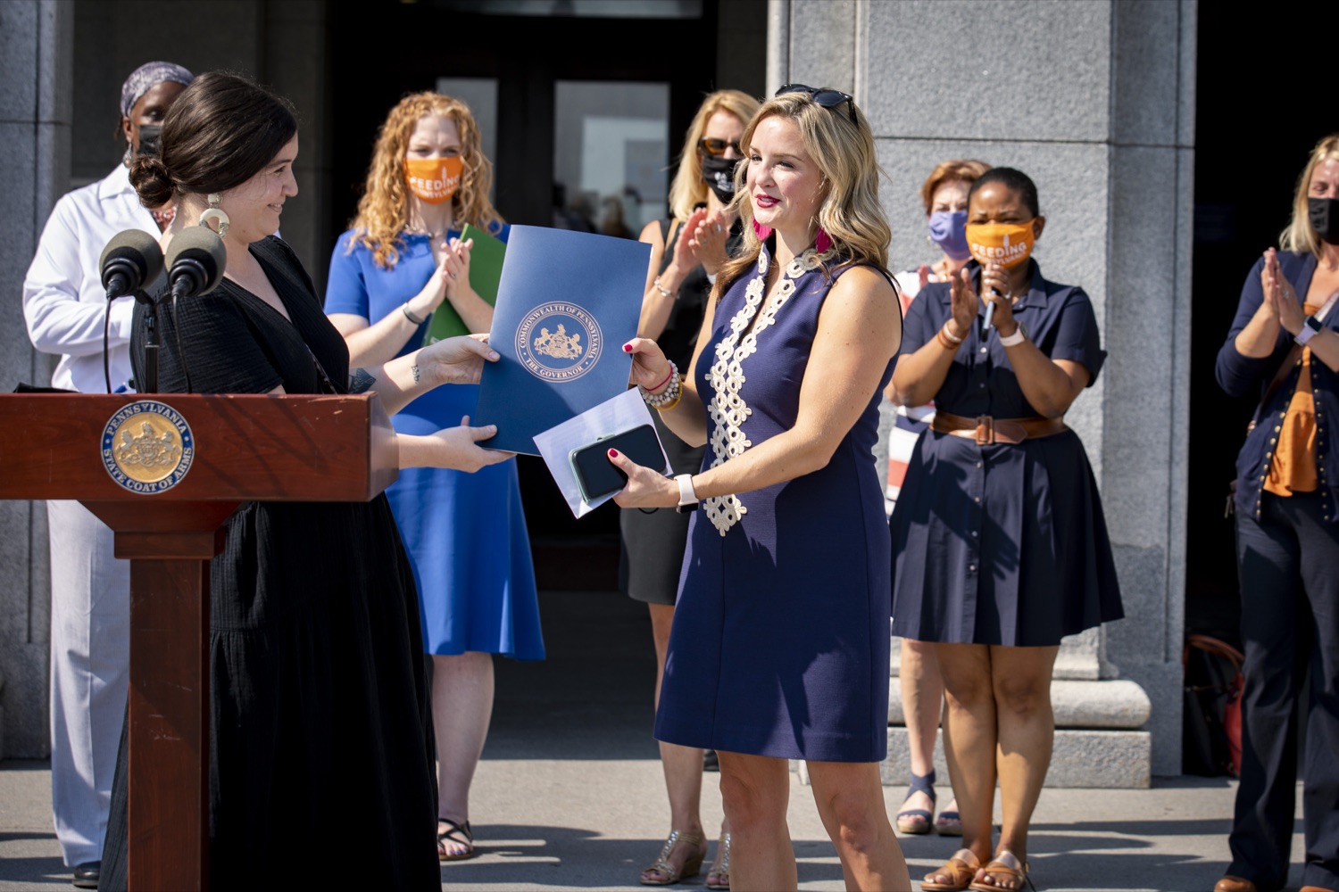 Jennifer Wilburne, Chief of Staff for First Lady Frances Wolf, discusses the importance of recognizing Hunger Action Month, in Harrisburg, PA on September 15, 2021.<br><a href="https://filesource.amperwave.net/commonwealthofpa/photo/19104_dhs_hungerAction_cz_18.JPG" target="_blank">⇣ Download Photo</a>