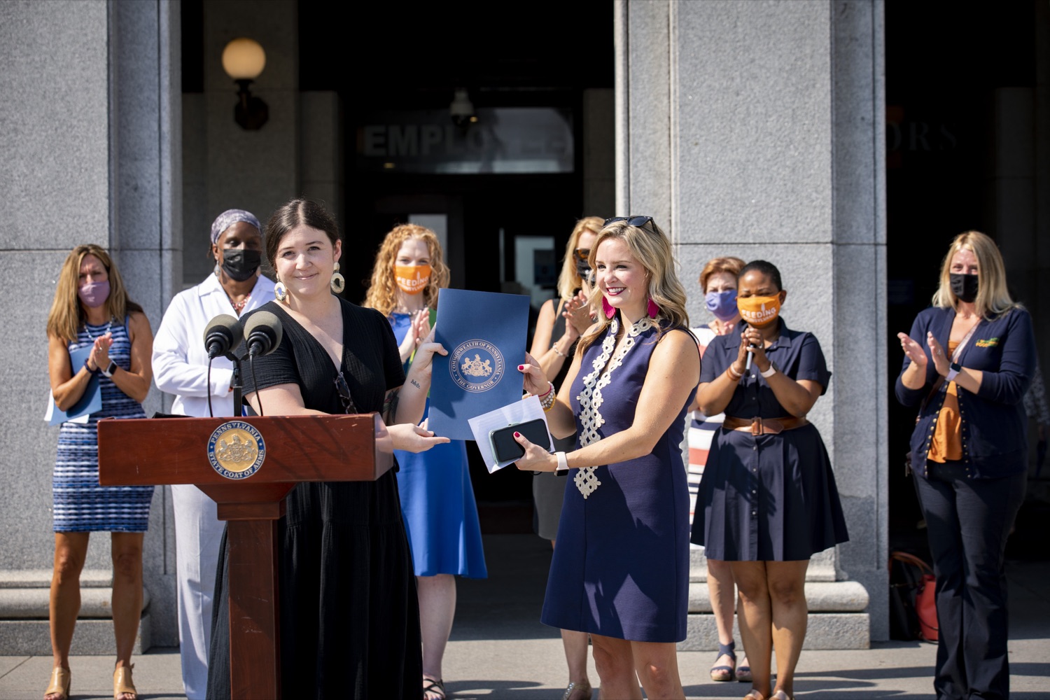 Jennifer Wilburne, Chief of Staff for First Lady Frances Wolf, discusses the importance of recognizing Hunger Action Month, in Harrisburg, PA on September 15, 2021.<br><a href="https://filesource.amperwave.net/commonwealthofpa/photo/19104_dhs_hungerAction_cz_19.JPG" target="_blank">⇣ Download Photo</a>