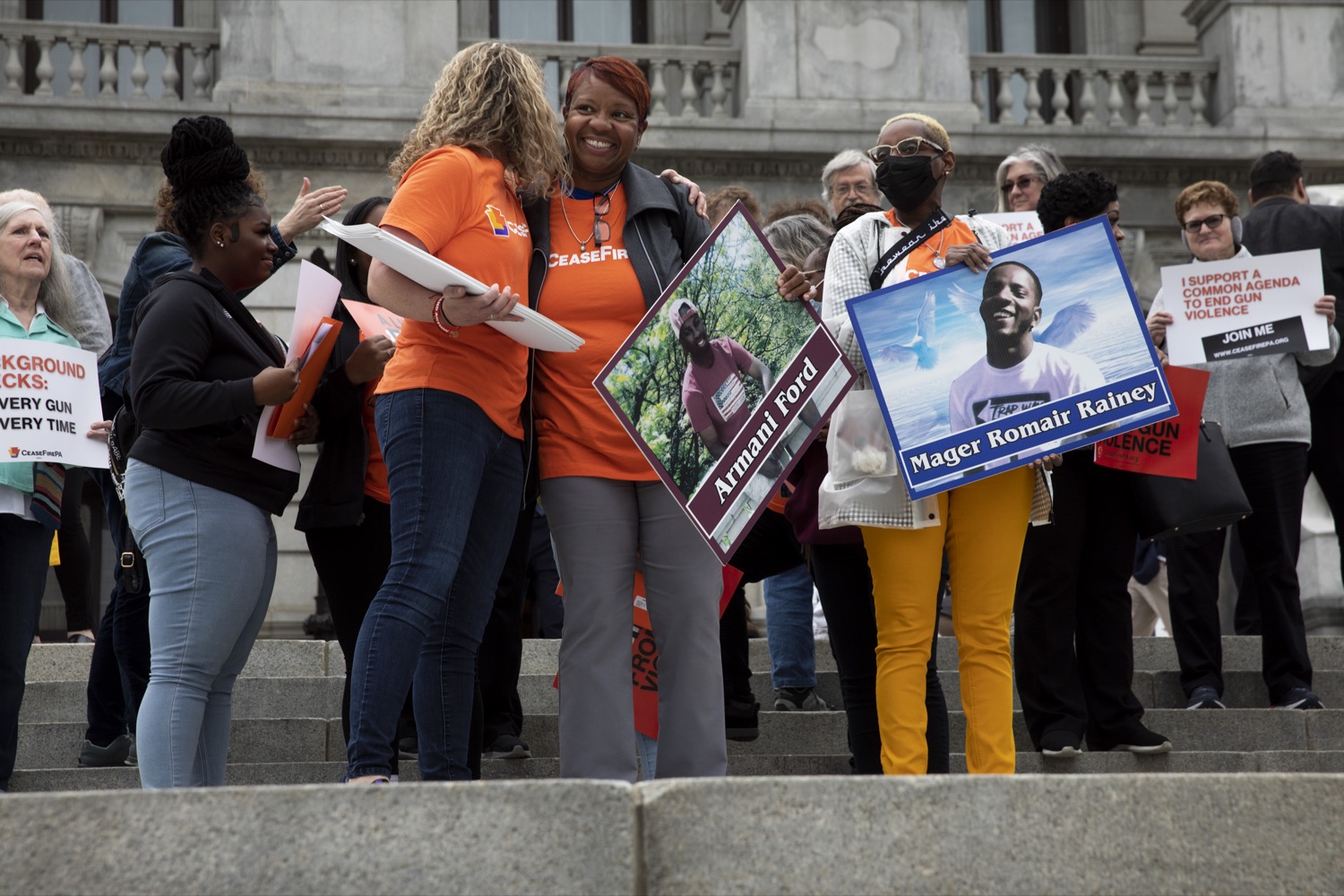 Governor Tom Wolf, joined by CeaseFirePA and more than 200 Pennsylvanians at the Capitol, calls for legislative action to save lives against gun violence, in Harrisburg, PA on April 26, 2022.<br><a href="https://filesource.amperwave.net/commonwealthofpa/photo/20782_gov_ceaseFirePA_02.JPG" target="_blank">⇣ Download Photo</a>