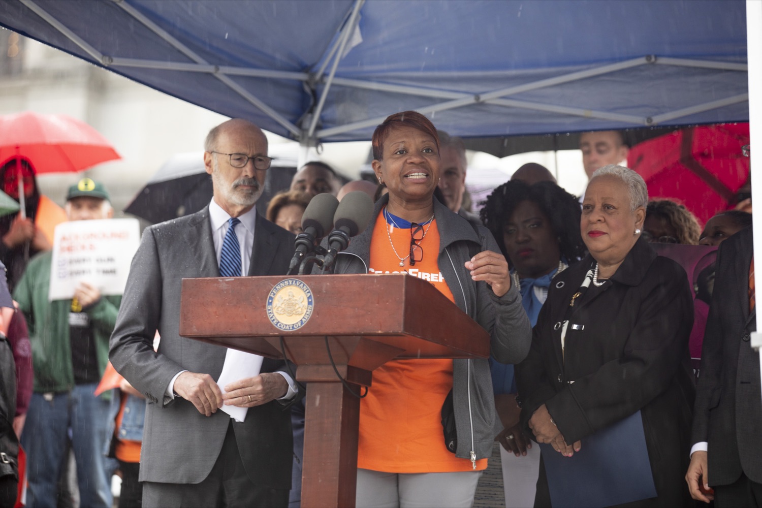Tina Ford, Mother of Armani, who was lost to gun violence 3 years ago, calls for legislative action to save lives against gun violence, in Harrisburg, PA on April 26, 2022.<br><a href="https://filesource.amperwave.net/commonwealthofpa/photo/20782_gov_ceaseFirePA_15.JPG" target="_blank">⇣ Download Photo</a>
