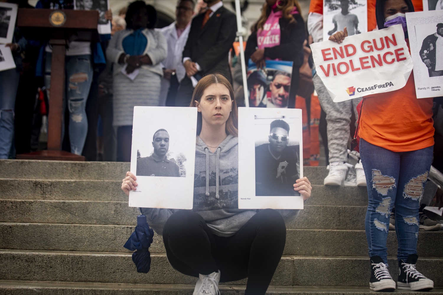 More than 200 Pennsylvanians at the Capitol call for legislative action to save lives against gun violence, in Harrisburg, PA on April 26, 2022.<br><a href="https://filesource.amperwave.net/commonwealthofpa/photo/20782_gov_ceaseFirePA_26.JPG" target="_blank">⇣ Download Photo</a>