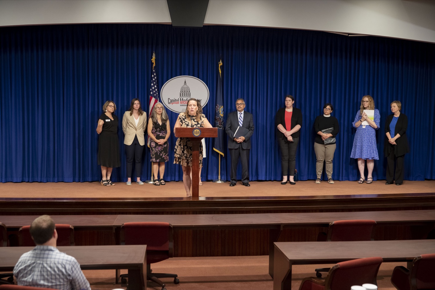 The Wolf Administration and anti-hunger advocates highlight proposed investments in food security of Pennsylvanias seniors and people with disabilities, in Harrisburg, PA on June 15, 2022. <br><a href="https://filesource.amperwave.net/commonwealthofpa/photo/20926_dhs_snap_01.jpg" target="_blank">⇣ Download Photo</a>
