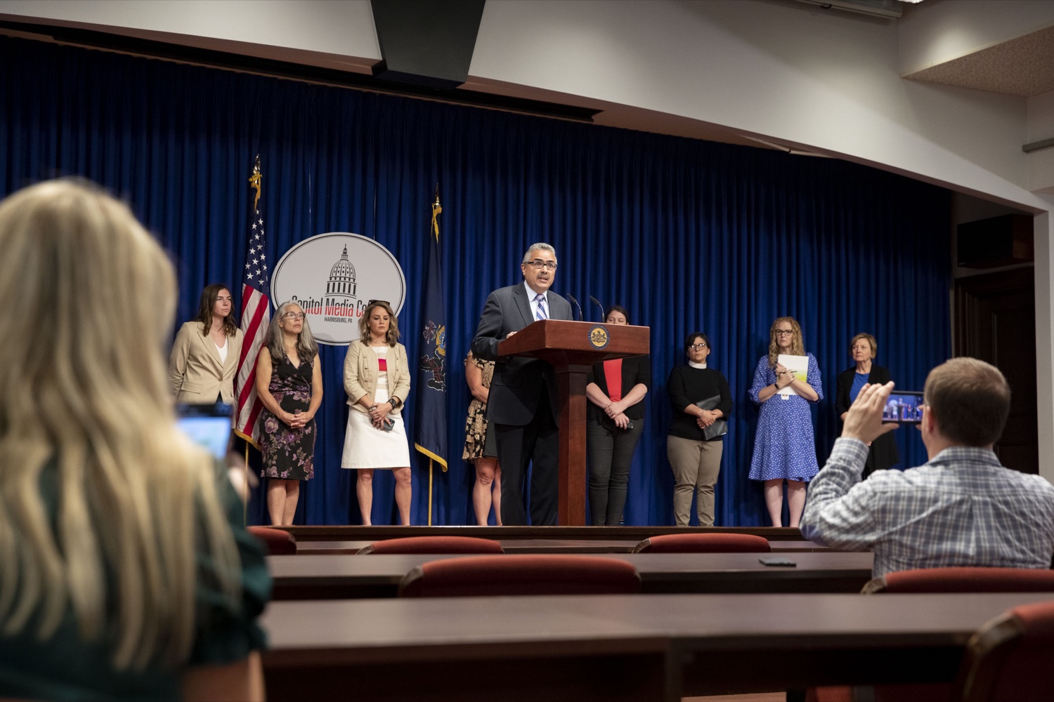 The Wolf Administration and anti-hunger advocates highlight proposed investments in food security of Pennsylvanias seniors and people with disabilities, in Harrisburg, PA on June 15, 2022. <br><a href="https://filesource.amperwave.net/commonwealthofpa/photo/20926_dhs_snap_03.jpg" target="_blank">⇣ Download Photo</a>