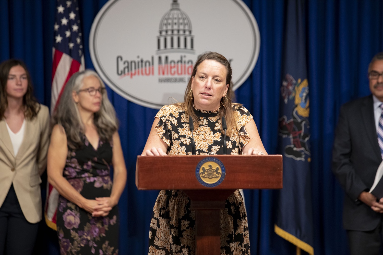 Acting Secretary of Human Services Meg Snead highlights proposed investments in food security of Pennsylvanias seniors and people with disabilities, in Harrisburg, PA on June 15, 2022. <br><a href="https://filesource.amperwave.net/commonwealthofpa/photo/20926_dhs_snap_05.jpg" target="_blank">⇣ Download Photo</a>