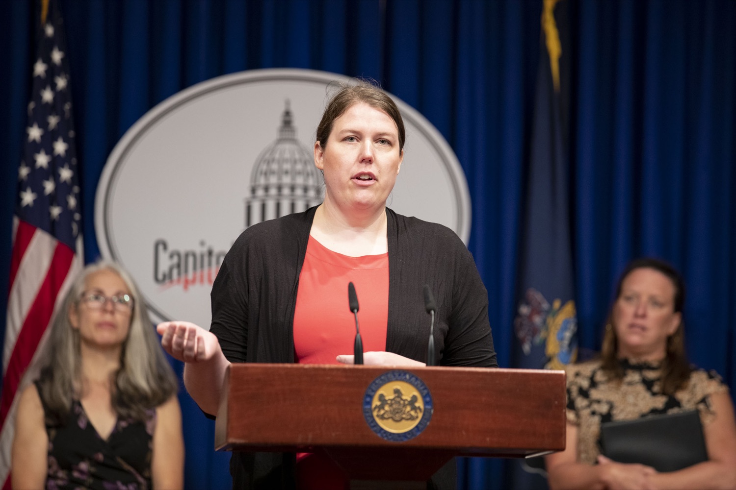 Ann Sanders, Public Policy Advocate at Just Harvest, highlights proposed investments in food security of Pennsylvanias seniors and people with disabilities, in Harrisburg, PA on June 15, 2022.<br><a href="https://filesource.amperwave.net/commonwealthofpa/photo/20926_dhs_snap_12.jpg" target="_blank">⇣ Download Photo</a>