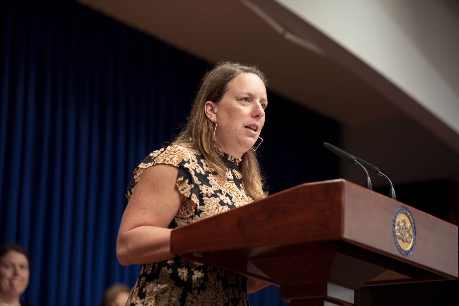 Acting Secretary of Human Services Meg Snead highlights proposed investments in food security of Pennsylvanias seniors and people with disabilities, in Harrisburg, PA on June 15, 2022.<br><a href="https://filesource.amperwave.net/commonwealthofpa/photo/20926_dhs_snap_14.jpg" target="_blank">⇣ Download Photo</a>