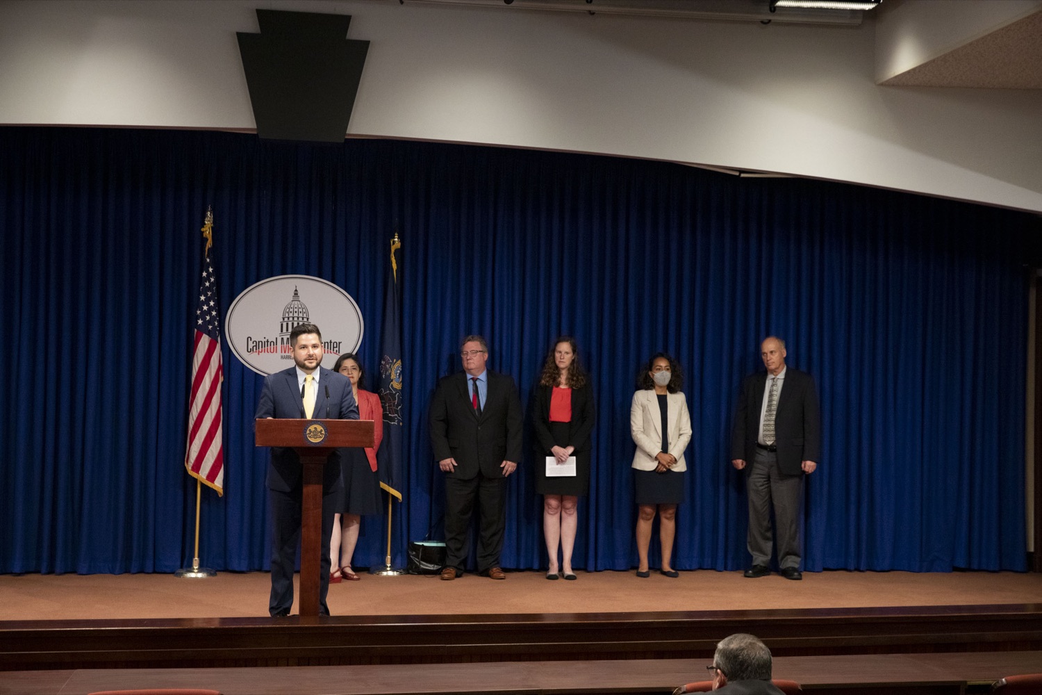Acting Secretary of Education Eric Hagarty unveils the Department of Education's strategic plan to recruit and retain educators in Pennsylvania, in Harrisburg, PA on July 18, 2022.<br><a href="https://filesource.amperwave.net/commonwealthofpa/photo/20975_pde_workforceStrategy_01.jpg" target="_blank">⇣ Download Photo</a>