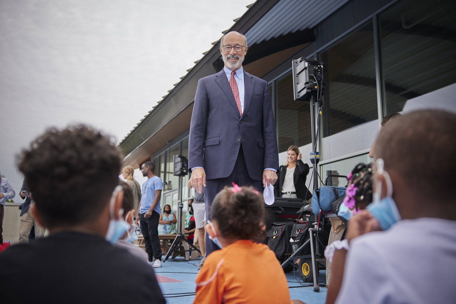 Pennsylvania Governor Tom Wolf greets students at Crispus Attucks.  Governor Tom Wolf today visited the Early Learning Center at Crispus Attucks in York to highlight his new state child tax credit program, modeled after the federal program, to support Pennsylvanias working families and ensure unbarred access to high-quality early childhood education.  York, PA   July 26, 2022<br><a href="https://filesource.amperwave.net/commonwealthofpa/photo/22049_gov_childTaxCredit_dz_004.JPG" target="_blank">⇣ Download Photo</a>