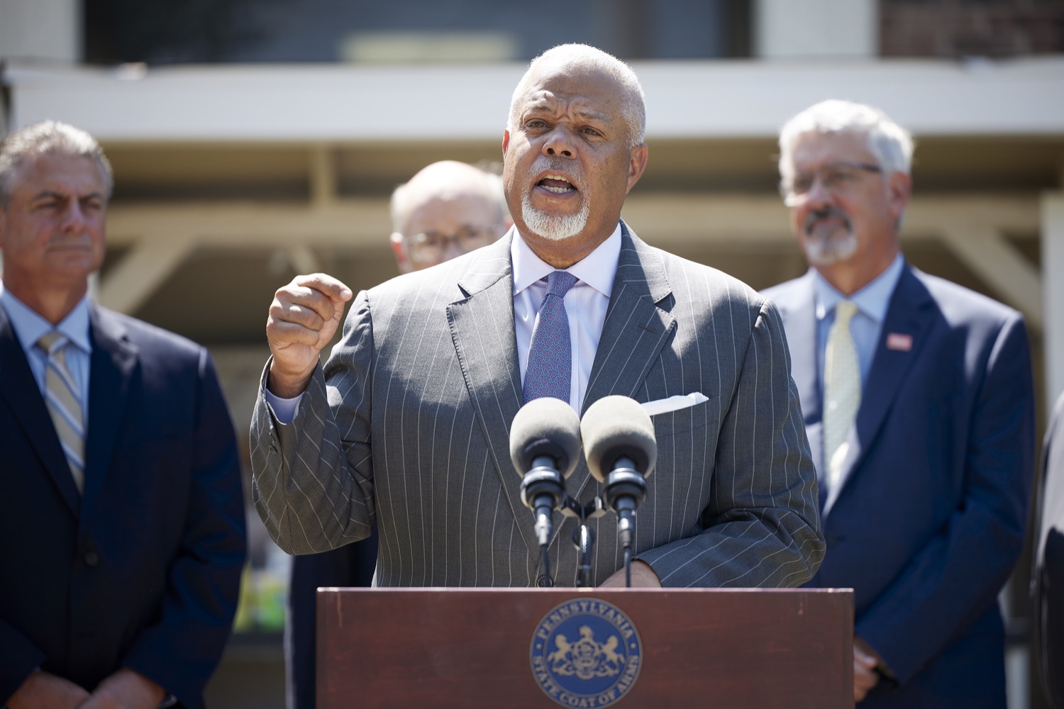 Senator Anthony Williams speaks with the press.   Governor Tom Wolf was joined by state Representative David Delloso and stakeholders and community members to discuss the reintroduction of the PA Opportunity Program, which would send $2,000 checks directly to Pennsylvanians. I first proposed the PA Opportunity Program back in February, but Republican leaders in the General Assembly just wouldnt get on board with funding it in this years budget, said Gov. Wolf. However, as Ive traveled the commonwealth, Ive heard directly from so many people about how much this program would mean to them and their families. Im not going to stop fighting until the people of Pennsylvania get the help they need and deserve. Folcroft, PA  August 2, 2022<br><a href="https://filesource.amperwave.net/commonwealthofpa/photo/22070_gov_opportunityFund_dz_012.JPG" target="_blank">⇣ Download Photo</a>