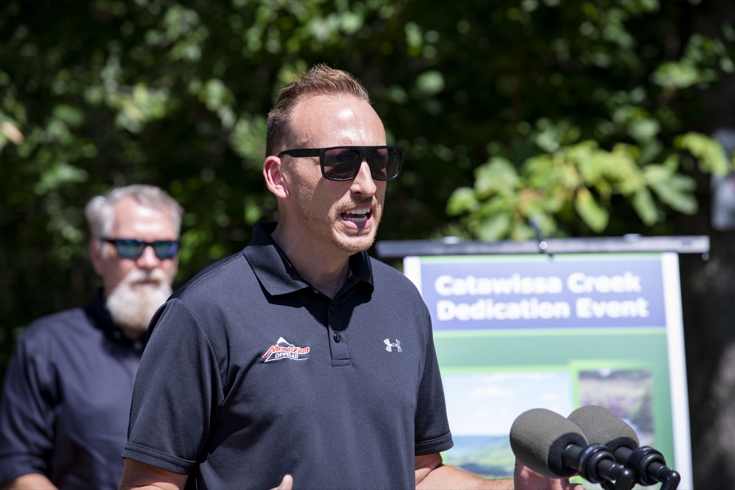 Mike Cashman of Mount Zion Offroad discusses the acquisition of a 5,600-acre tract of land that will be developed into a new motorized recreation area, in McAdoo, PA on August 12, 2022.<br><a href="https://filesource.amperwave.net/commonwealthofpa/photo/22090_dcnr_RecreationArea_24.jpg" target="_blank">⇣ Download Photo</a>