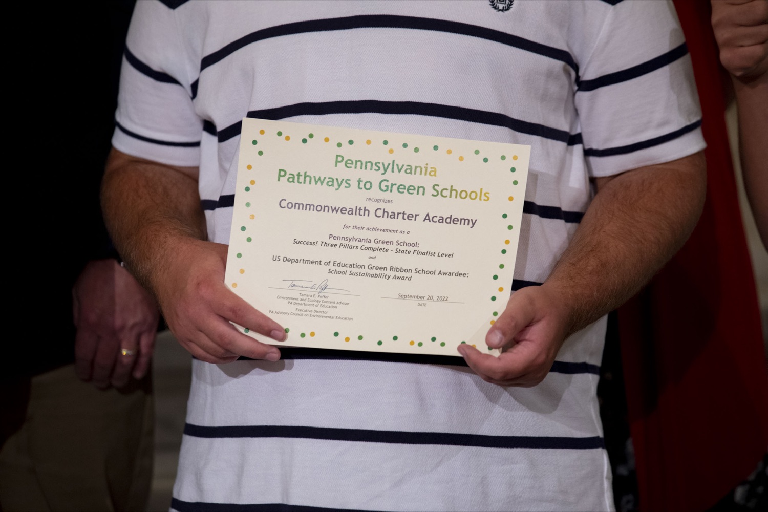 The Wolf Administration congratulates the 10 U.S. Department of Education Green Ribbon Schools (ED-GRS) being recognized for environmental sustainability efforts, in Harrisburg, PA on September 20, 2022.<br><a href="https://filesource.amperwave.net/commonwealthofpa/photo/22151_dcnr_pathways_cz_11.jpg" target="_blank">⇣ Download Photo</a>