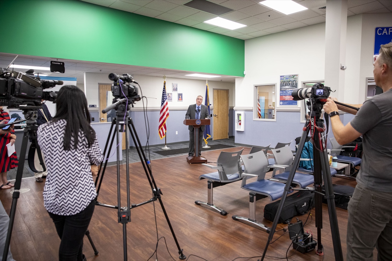Risk Management Director Brent Lawson discusses enhancements to fight against fraudulent driver license or identification cards being produced or used, in Enola, PA on September 22, 2022.<br><a href="https://filesource.amperwave.net/commonwealthofpa/photo/22223_dot_security_cz_06.jpg" target="_blank">⇣ Download Photo</a>