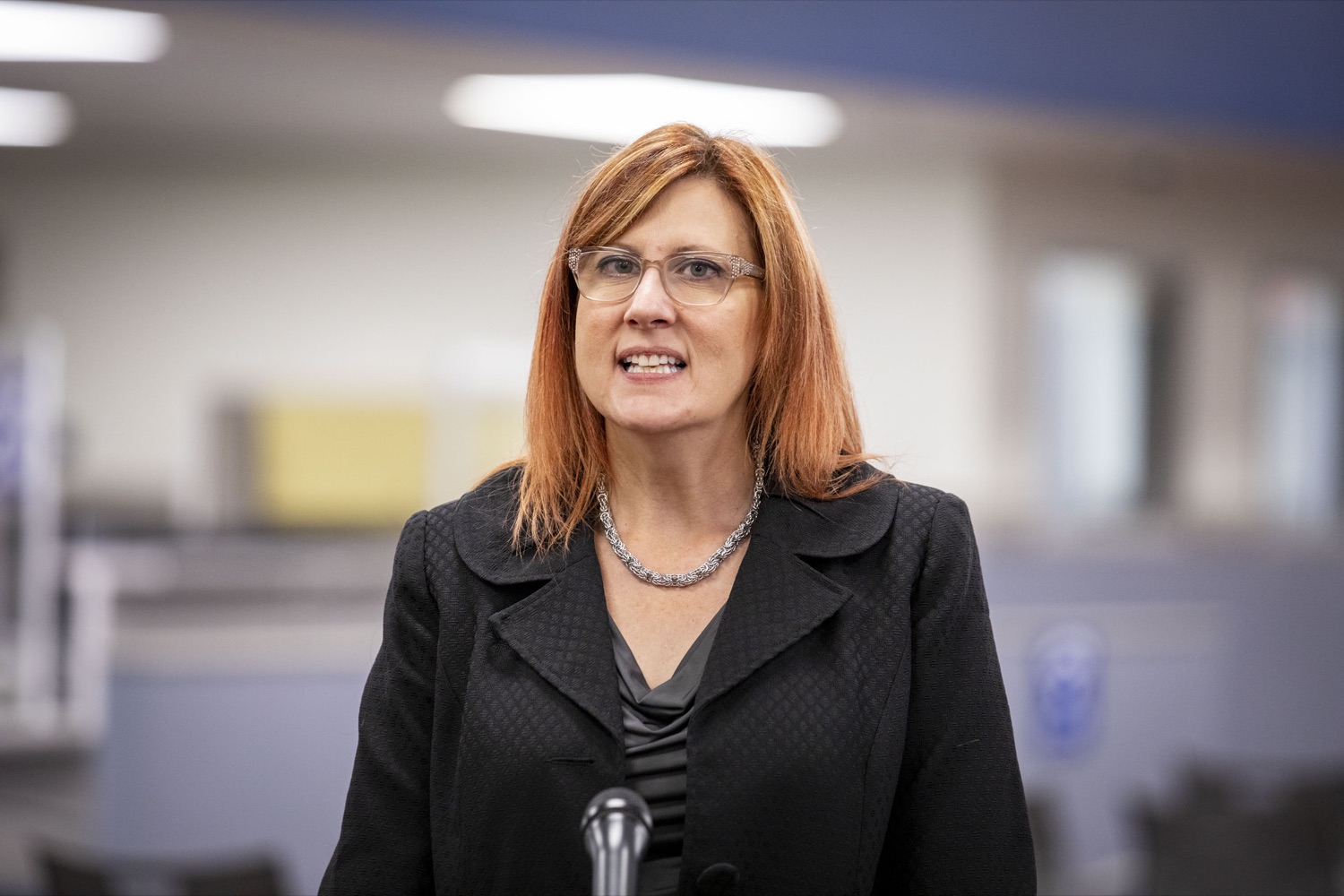 Kara Templeton, Director of the Bureau of Driver Licensing, reminds customers of updates to identification products as part of ongoing security enhancements, in Enola, PA on September 22, 2022.<br><a href="https://filesource.amperwave.net/commonwealthofpa/photo/22223_dot_security_cz_22.jpg" target="_blank">⇣ Download Photo</a>
