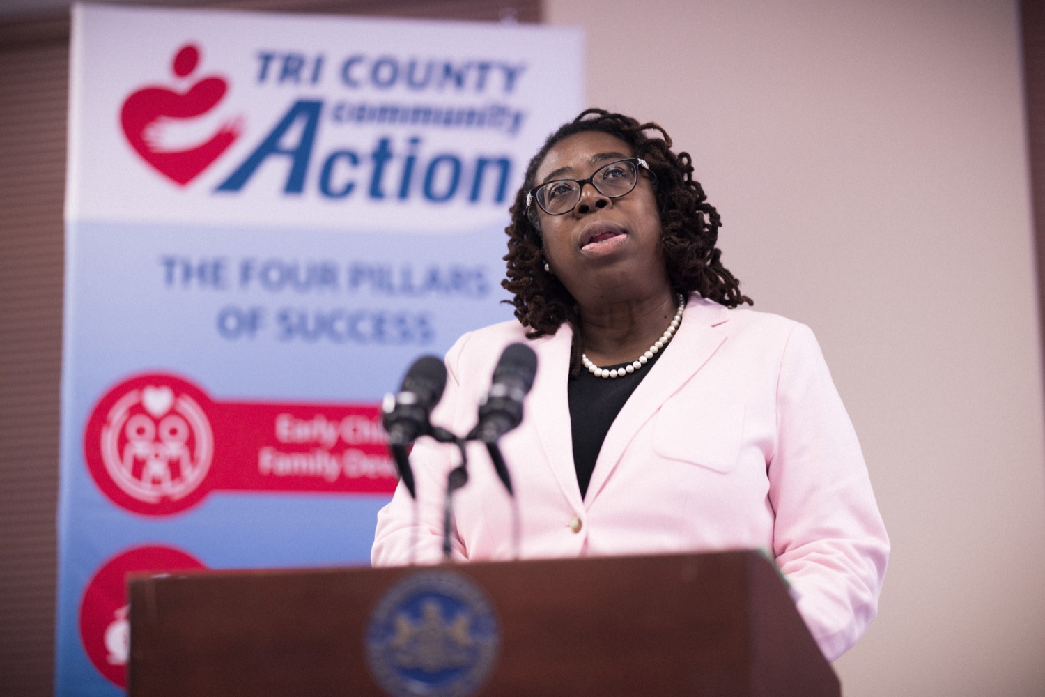 Department of Human Services (DHS) Office of Income Maintenance Deputy Secretary Inez Titus and Public Utility Commission (PUC) Chair Gladys Brown Dutrieuille visited Tri County Community Action in Enola today to announce the start of the annual Low-Income Home Energy Assistance Program (LIHEAP) application process for the 2022-23 season. OCTOBER 31, 2022 - ENOLA, PA<br><a href="https://filesource.amperwave.net/commonwealthofpa/photo/22322_dhs_liheap_dz_002.JPG" target="_blank">⇣ Download Photo</a>