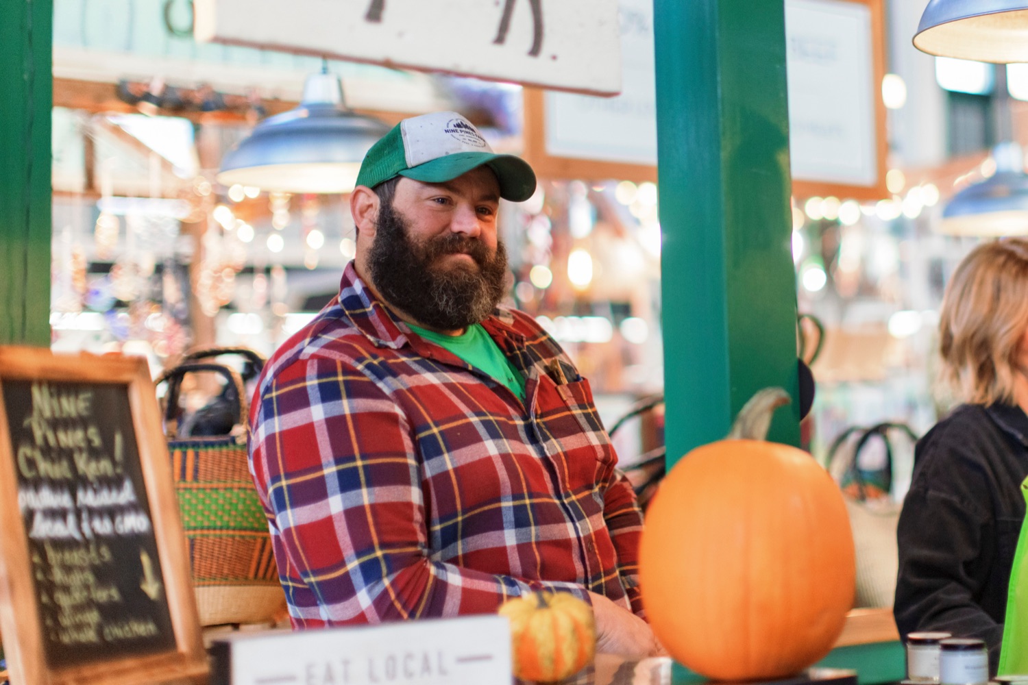 James Cornwell, owner of Nine Pines Farm, at York Central Market House on Thursday, November 17, 2022.<br><a href="https://filesource.amperwave.net/commonwealthofpa/photo/22347_AG_Thanksgiving_Shopping_NK_007.JPG" target="_blank">⇣ Download Photo</a>