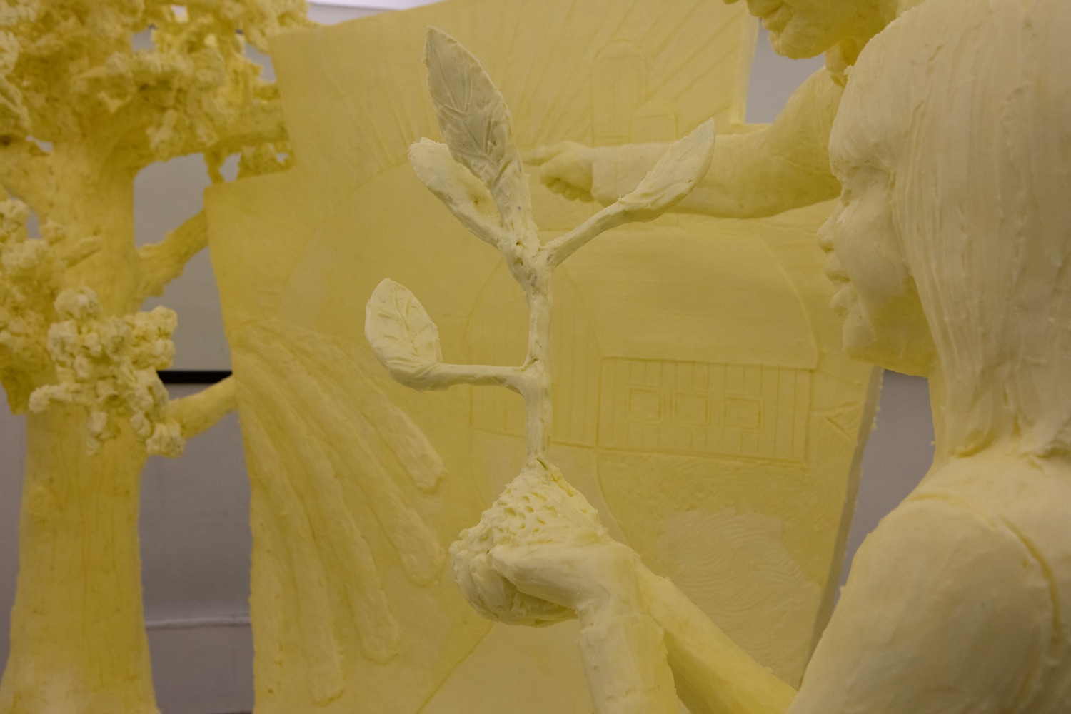 Secretary of Agriculture Russell Redding unveiled the 2023 Pennsylvania Farm Show butter sculpture. Carved from 1,000 pounds of butter, it highlights this years theme: Rooted in Progress. ..We celebrate this years theme, Rooted in Progress, by highlighting the progress made over the past eight years and the opportunity that Pennsylvanias farm families have today to innovate, diversify, and plan, said Redding. The entire commonwealth benefits from the strong roots weve cultivated for agriculture. These roots feed local economies and Pennsylvania families, they break down walls holding Pennsylvanians back, and they are a strong foundation for the future..<br><a href="https://filesource.amperwave.net/commonwealthofpa/photo/22383_Ag_ButterSculpture_ED_04.jpg" target="_blank">⇣ Download Photo</a>