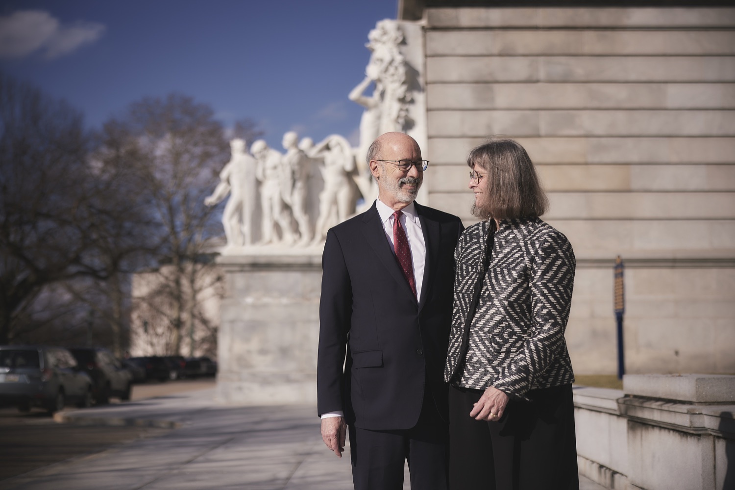 Governor Tom Wolf and First Lady Frances Wolf leave the Capitol together in their final days in office.   Harrisburg PA<br><a href="https://filesource.amperwave.net/commonwealthofpa/photo/22524_gov_legacy_dz_004.JPG" target="_blank">⇣ Download Photo</a>
