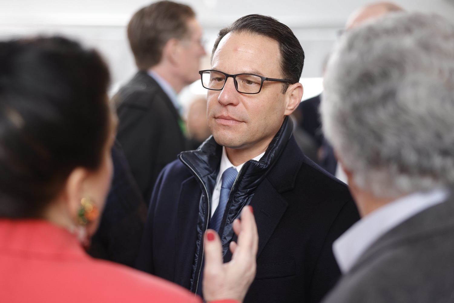 Pennsylvania Governor Josh Shapiro speaks with attendees.  Pennsylvania Governor Josh Shapiro participates in a groundbreaking for Spark Therapeutics at the future site of their new building, at 30th and Chestnut streets.  FEBRUARY 28, 2023 - PHILADELPHIA, PA<br><a href="https://filesource.amperwave.net/commonwealthofpa/photo/22728_gov_spark_dz_0010.JPG" target="_blank">⇣ Download Photo</a>