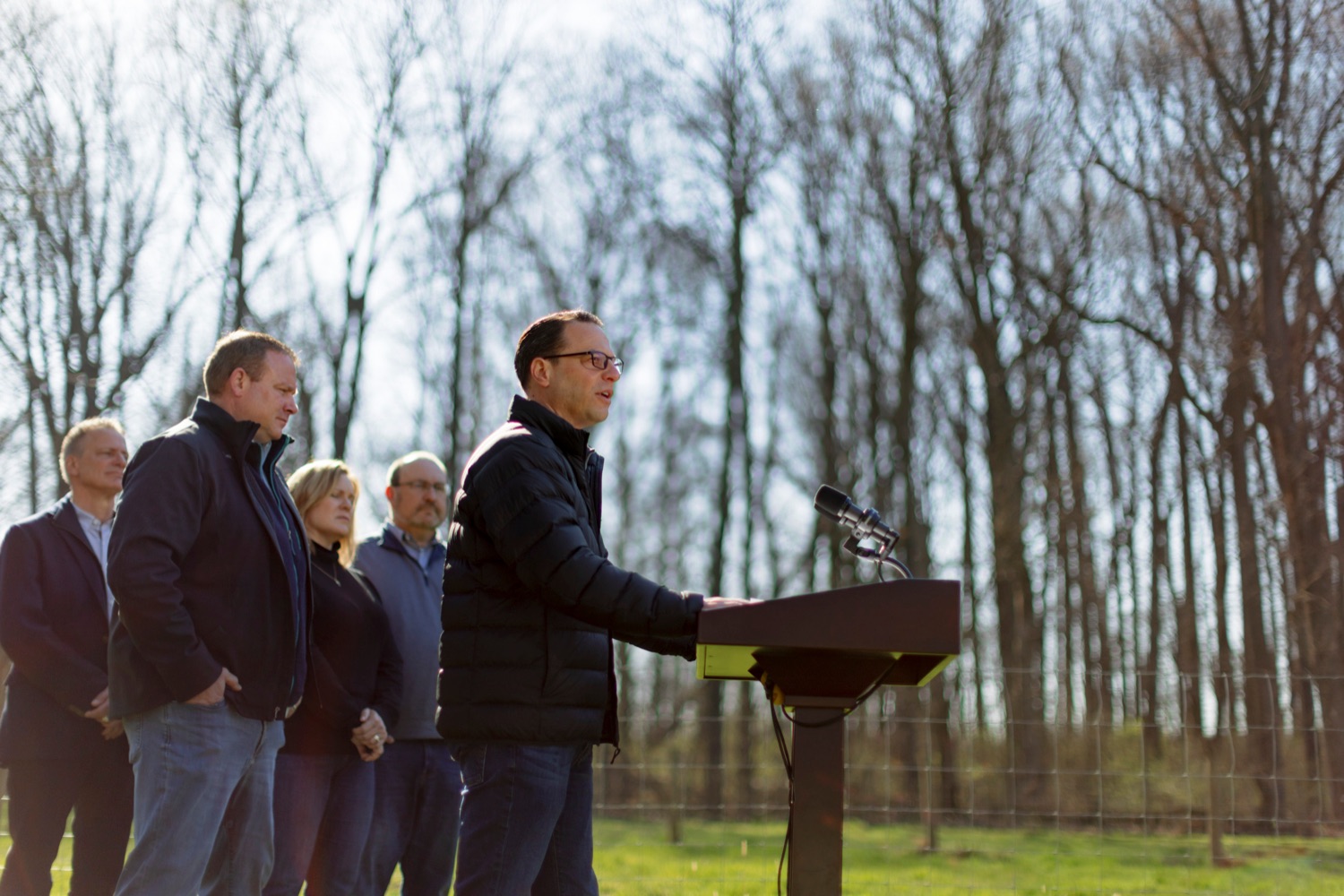 Governor Josh Shapiro speaks during a press conference, which to discussed the Commonwealths coordinated response to the Hi-Path Avian Influenza crisis and share the steps taken to support poultry owners as they protect their flocks, at Silver Valley Farm in East Earl on Wednesday, March 29, 2023.<br><a href="https://filesource.amperwave.net/commonwealthofpa/photo/22849_GOV_AvianFlu_NK_023.JPG" target="_blank">⇣ Download Photo</a>