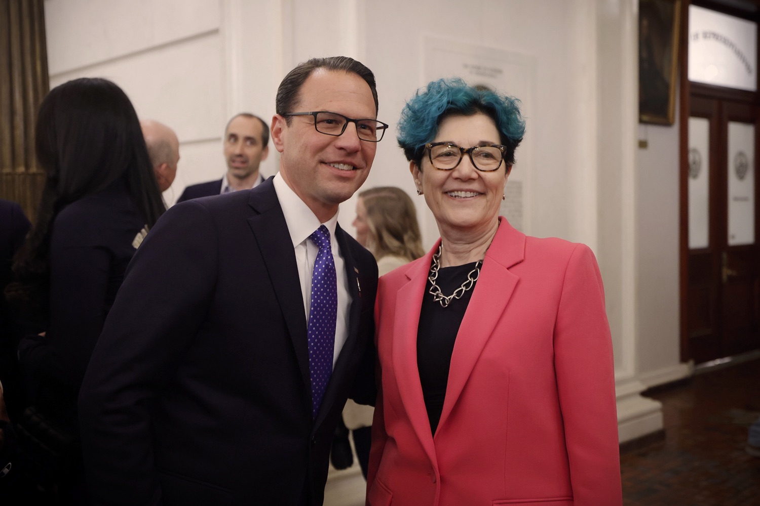 Governor Josh Shapiro signed the first bill of his Administration - Act 1 of 2023, a first-of-its-kind law in the nation that will require insurers to cover preventive breast and ovarian cancer screenings for high-risk women at no cost. MAY 01, 2023 - HARRISBURG, PA<br><a href="https://filesource.amperwave.net/commonwealthofpa/photo/23041_gov_sb8_dz_021.JPG" target="_blank">⇣ Download Photo</a>