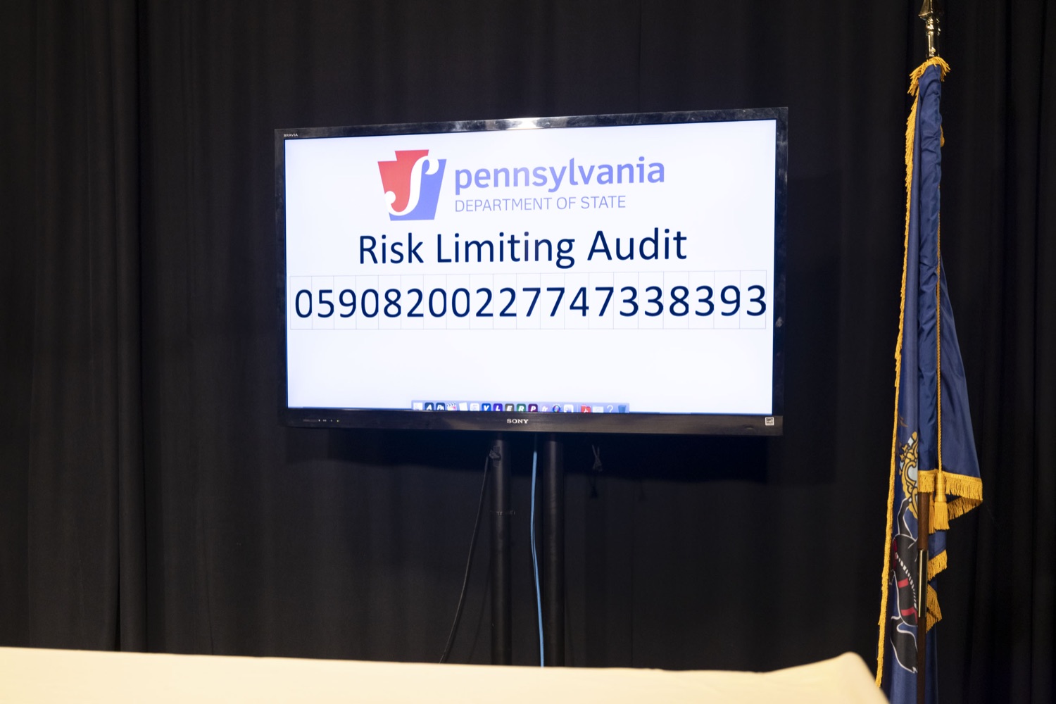 The Department of State kicks off Pennsylvania's Statewide Risk-Limiting Audit with a live-streamed dice roll, in Harrisburg, PA on May 25, 2023.<br><a href="https://filesource.amperwave.net/commonwealthofpa/photo/23163_dos_dice_roll_14.jpg" target="_blank">⇣ Download Photo</a>