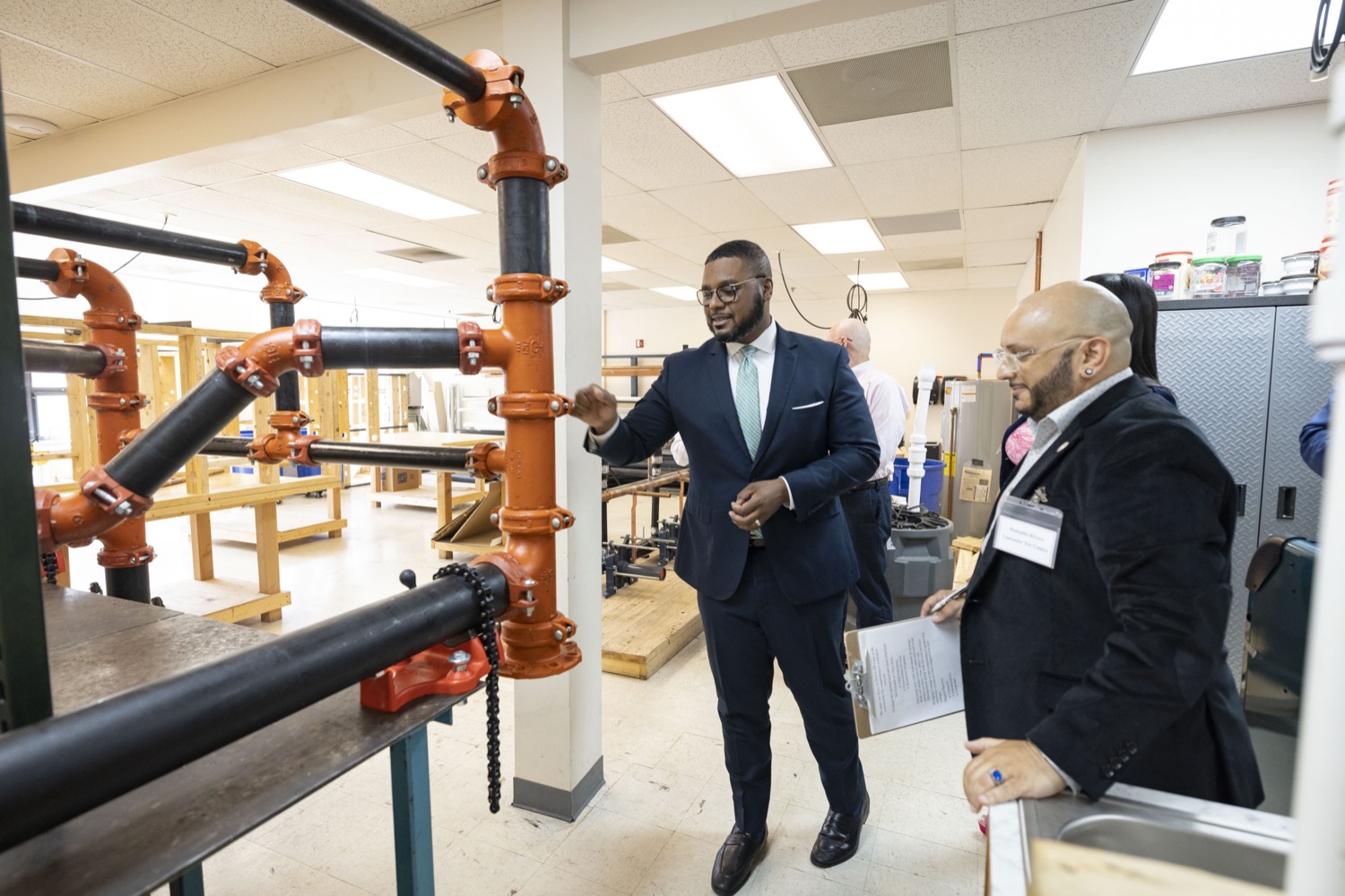 Lt. Gov. Austin Davis highlights the importance of workforce development during a tour of Tec Centro in Lancaster, PA on June 1, 2023.<br><a href="https://filesource.amperwave.net/commonwealthofpa/photo/23168_lg_tecCentro_cz_05.jpg" target="_blank">⇣ Download Photo</a>