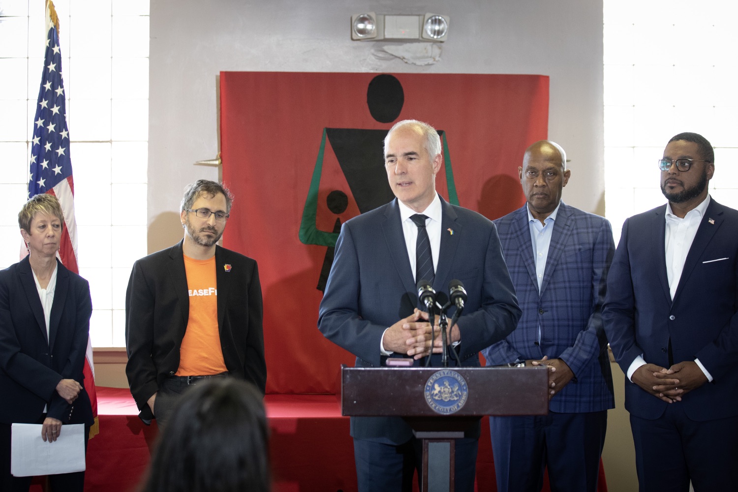 As part of National Gun Violence Awareness Month, U.S. Sen. Bob Casey, U.S. Rep. Dwight Evans, and Lt. Gov. Austin Davis were in Philadelphia to announce a state initiative to support victims of gun violence through the Pennsylvania Commission on Crime and Delinquency. U.S. Sen. Bob Casey, U.S. Rep. Dwight Evans, and Lt. Gov. Austin Davis announced a state initiative to support victims of gun violence. Representatives from the Pennsylvania Commission on Crime and Delinquency, victims advocacy groups, and gun safety organizations were also in attendance. Pictured here is U.S. Senator Bob Casey, delivering remarks at their press conference in Philadelphia, Pennsylvania. June 9, 2023.<br><a href="https://filesource.amperwave.net/commonwealthofpa/photo/23176_lg_gunViolence_JP_17.jpg" target="_blank">⇣ Download Photo</a>