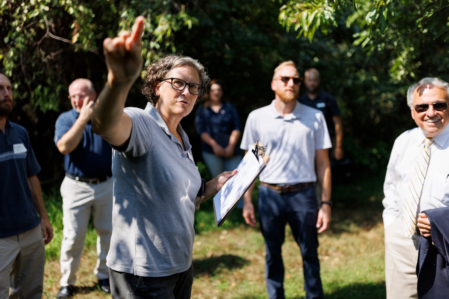 Kathy Salisbury, director of Ambler Arboretum and instructor of Landscape Architecture and Horticulture at Temple University, leads a tour at Ambler Field Station where Temple University is conducting invasive species research and management on Friday, September 8, 2023.<br><a href="https://filesource.amperwave.net/commonwealthofpa/photo/23666_AGRIC_Invasive_Species_NK_013.JPG" target="_blank">⇣ Download Photo</a>