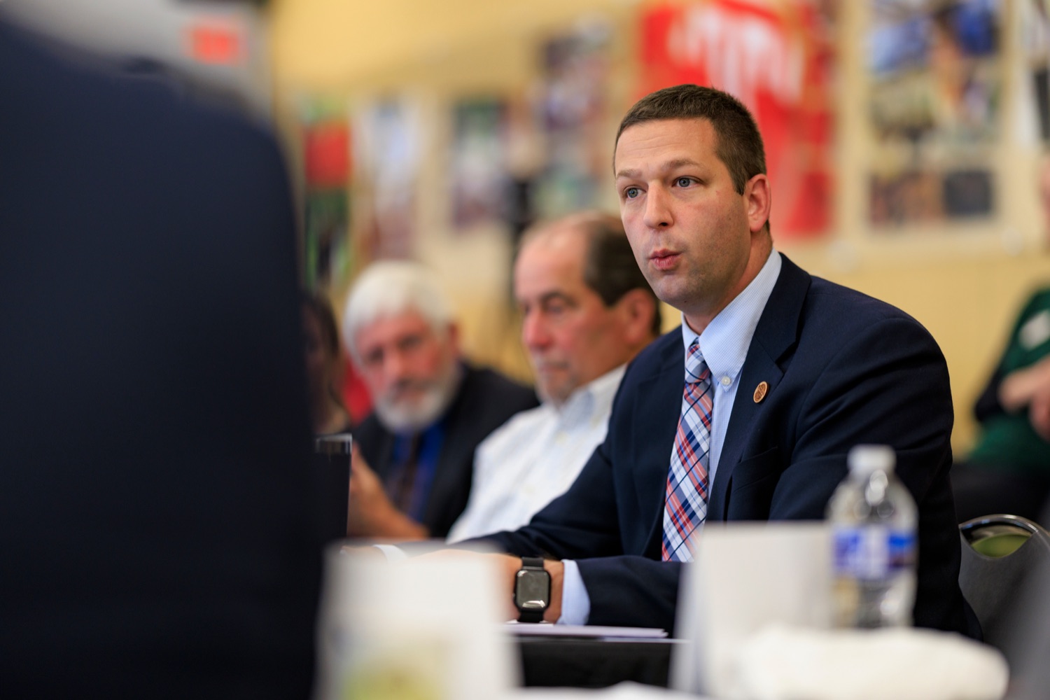 Matt Gabler, Executive Director, Pennsylvania Forest Products Association, speaks during a joint hearing with the House Agriculture and Rural Affairs Committee and the Governors Invasive Species Council on invasive species in Pennsylvania at Temple Universitys Ambler Campus on Friday, September 8, 2023.<br><a href="https://filesource.amperwave.net/commonwealthofpa/photo/23666_AGRIC_Invasive_Species_NK_017.JPG" target="_blank">⇣ Download Photo</a>