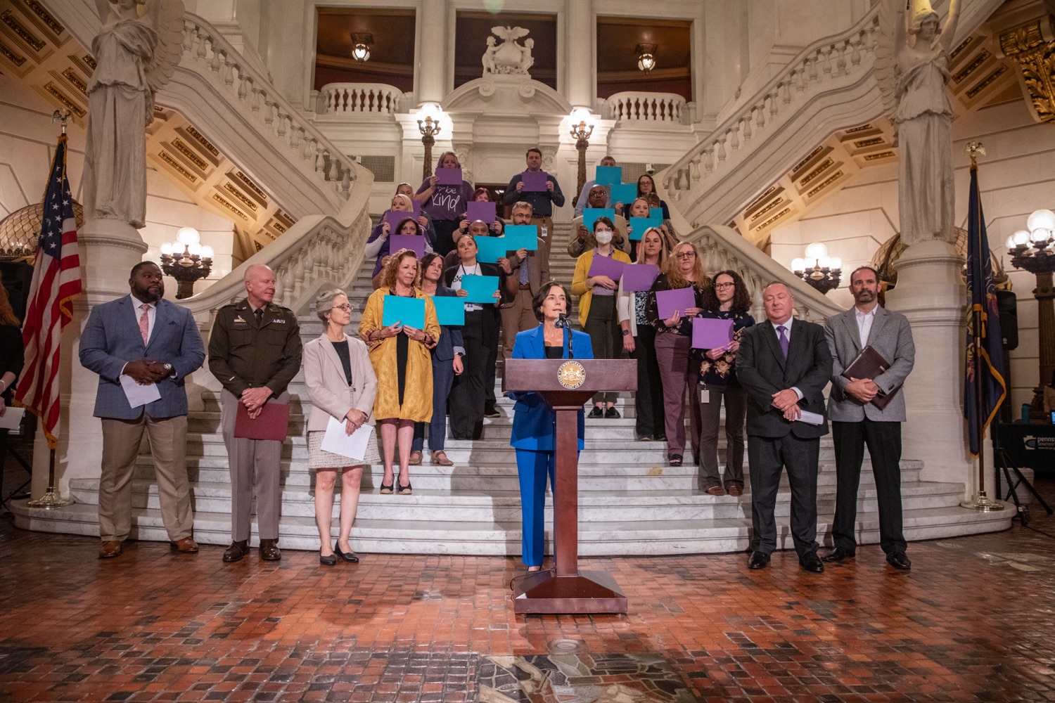 DHS Secretary Dr. Val Arkoosh speaks at Pennsylvanias Suicide Prevention Month Press Conference at the State Capital in Harrisburg, PA.<br><a href="https://filesource.amperwave.net/commonwealthofpa/photo/23696_dhs_suicidePrevention-38.jpg" target="_blank">⇣ Download Photo</a>