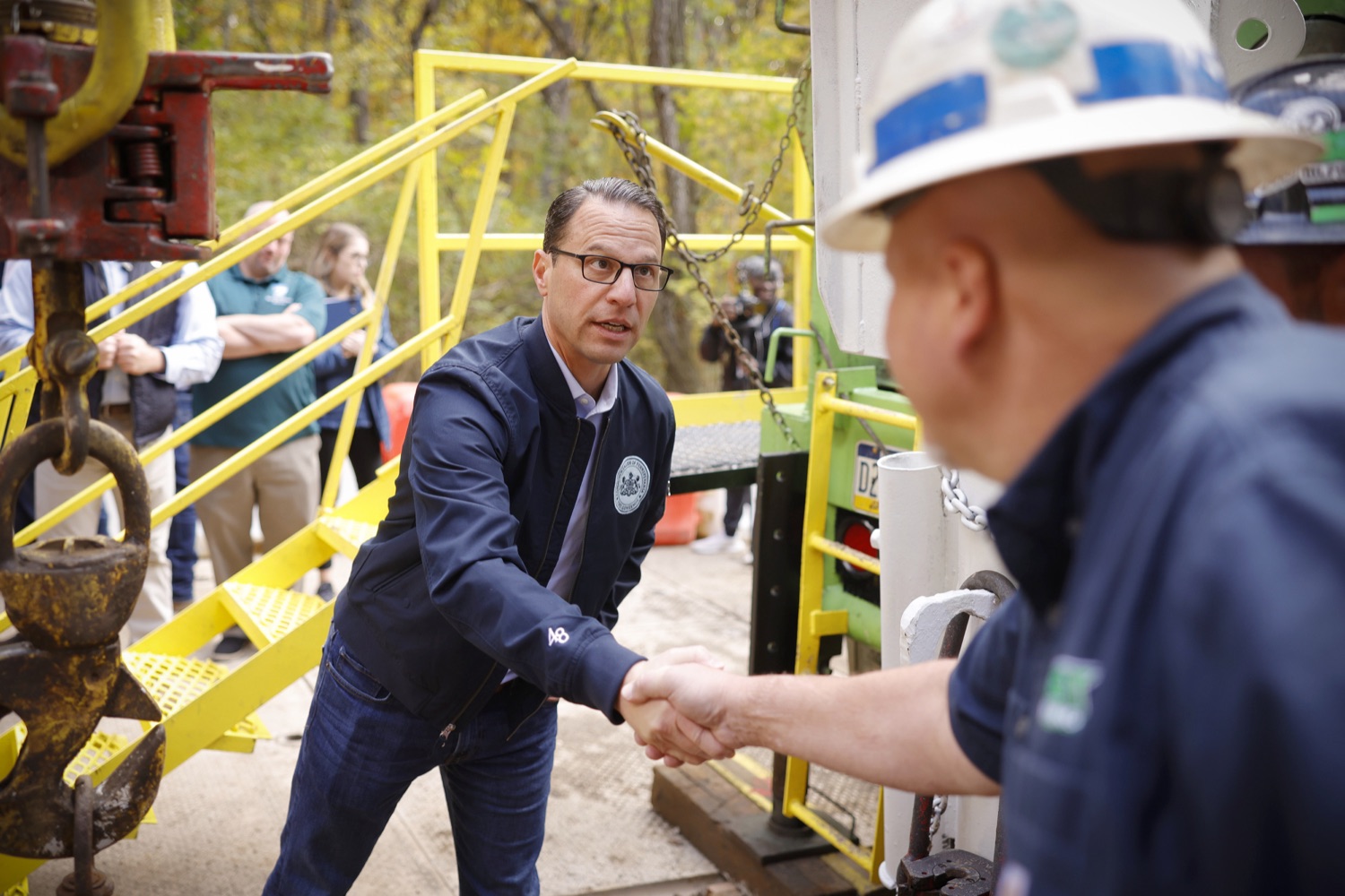 Governor Josh Shapiro, the PA Department of Environmental Protection (DEP), Environmental Defense Fund (EDF), and the Pennsylvania Environmental Council (PEC) highlighted the Shapiro Administration's historic work to cap and plug orphaned and abandoned oil and gas wells across Pennsylvania. OCTOBER 18, 2023 - BURGETTSTOWN, PA<br><a href="https://filesource.amperwave.net/commonwealthofpa/photo/23921_gov_100thwell_dz_019.JPG" target="_blank">⇣ Download Photo</a>