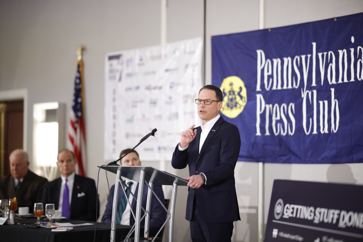 Governor Josh Shapiro delivered remarks at the Pennsylvania Press Club's November 2023 luncheon in Harrisburg.  NOVEMBER 20, 2023 - HARRISBURG, PA<br><a href="https://filesource.amperwave.net/commonwealthofpa/photo/24105_gov_papressclub_dz_0005.JPG" target="_blank">⇣ Download Photo</a>