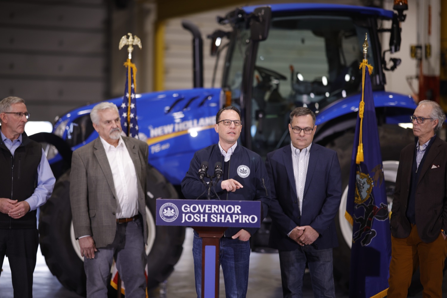 First Day After Budget Address, Governor Shapiro and Secretary Redding Visit New Holland Equipment, Highlight the Governors Proposed Investments in Agriculture Innovation<br><a href="https://filesource.amperwave.net/commonwealthofpa/photo/24439_gov_agInnovation_07.jpg" target="_blank">⇣ Download Photo</a>